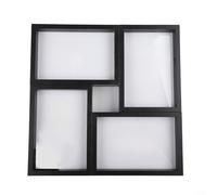 Marco de fotos para collage de 4 fotos, diseño moderno, para opciones de pared y mesa, hecho de tablero de fibra de densidad media (es negro)