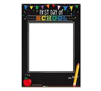 Marco de fotos para el primer día de escuela, bonito y divertido marco de fotos de fiesta, grueso y duradero para el primer día de escuela, niños y niñas, marco de cabina de fotos para primer día