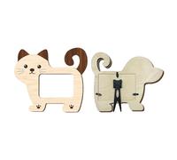 Marco de fotos para mascotas, 2 piezas de madera con forma de gato y perro, marco de fotos, para hombres y mujeres, oficina familiar, escritorio de recuerdo, habitación del hogar