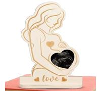 Marco de fotos para sonograma, marco de fotos de madera, marcos de recuerdos para revelación de género y anuncio de embarazo para la ducha de padres que esperan