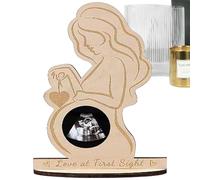 Marco de fotos para sonograma, marco de fotos de mujer embarazada de madera, marcos modernos de ecografía, marcos de recuerdo para anuncio de embarazo, decoración de guardería para esperar