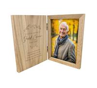 Marco de fotos personalizable con bisagras para corona, nombre, fechas y mensaje, regalo de condolencias, recuerdo | foto de 7 x 5 pulgadas