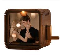 Marco de fotos personalizado, álbum de fotos con manivela con luz y música, caja de animación de fotos personalizada, que puede reproducir canciones, álbumes de fotos mecánicos para parejas, familia