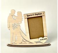 Marco de fotos personalizado boda. Portafotos Marco Love madera regalos detalles ideas originales san valentin bodas
