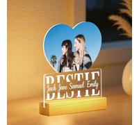 Marco de fotos personalizado con luz, luz nocturna acrílica de 8 x 6 y placa musical, regalos personalizados de aniversario/cumpleaños para parejas, padres, mejores amigos (estilo 13)