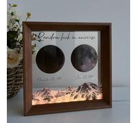 Marco De Fotos Personalizado De Fase Lunar, Lámpara De Cristal De Fase Lunar Personalizada, Nombre Personalizado Y Fecha, Luz Nocturna De Fase Lunar, Luz LED De Doble Fase Lunar, El Día Que Naciste