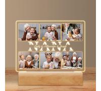 Marco de fotos personalizado para abuela con luz nocturna con nombre, regalos personalizados para abuela con imagen para Navidad de nietos, día de la madre, regalos de cumpleaños para mujeres de nieta