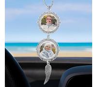 Marco de fotos personalizado para colgar en el coche, regalo por la pérdida de un ser querido, dije conmemorativo de espejo retrovisor, adorno de coche con memoria amorosa, recuerdo de duelo de imagen