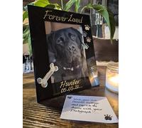 Marco de fotos personalizado pintado a mano Forever Loved Memory Dog Bone & Paws (10 x 15 cm)