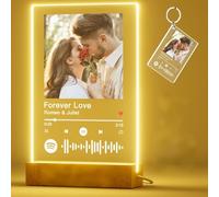 Marco de fotos personalizado Spotify Placa de canción personalizada con imagen - Acrílico moderno 15 x 22 cm luz nocturna para él y ella - Día de San Valentín aniversario