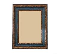 Marco de fotos retro europeo de madera para fotos A4, para colocar en un escritorio o colgar en la pared, diseñado para preservar y presentar tus fotos hermosamente (azul)