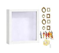 Marco de fotos Shadow Box | Expositor de recuerdo estilo museo | Caja de memorias familiares, con dedicación para boda, diploma, jubilación, viaje, cumpleaños, fiesta colgante