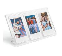 Marco de Fotos Transparente de 3 Pulgadas para Mini, Marco de Fotos de Mesa Vertical Simple y Creativo de 3 Cuadrículas, para la Oficina de Escritorio en el Hogar,