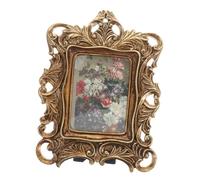 Marco de Fotos Vintage de Resina Tallada Estilo Europeo Portafotos de Escritorio y Pared Soporte Decorativo Retro para Hogar y Oficina Adorno Creativo para Fotografías Tamaño