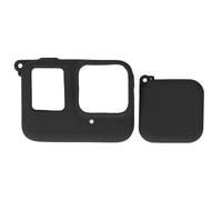 Marco de Funda de Silicona con Tapa de Lente para Insta360 Ace Pro, Cámara de Acción, Carcasa Protectora Impermeable a Prueba de Golpes con Cubierta de Lente (Black)