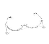 Marco de gafas de metal adornado con diamantes de imitación brillantes, ligero, ajuste cómodo para ocasiones diarias y especiales, con diamantes de imitación decorados
