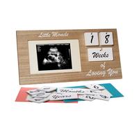 Marco de imagen de ecograma de ultrasonido de Yelloiris Brown con rastreador de hitos - recuerdo de madera elegante para padres esperando a los padre