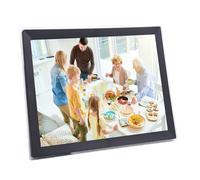 Marco de Imagen Digital WiFi de 15 Pulgadas con Pantalla táctil: Pantalla IPS de Rotación Automática, Almacenamiento de 32 GB, Montaje en la Pared, para el Hogar, Comercial (Black)