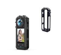 Marco de la cámara Jaula Bisel para Insta360 X5 Interfaz magnética de liberación rápida Funda Protectora Anti-Rayaduras Plástico Carcasa de plástico Dos Puertos de Zapata fría Integrados