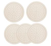 MARCO DE LA CONDURA DE 5 PCS 11.4 Forma de corona redonda de madera con agujeros DIY Craft Wood Decorativa Floral Hoop Garland para vacaciones de Navidad, hogar, tablas de puertas