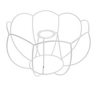 Marco de Lámpara de Mesa Blanco de Hierro E27, Estilo Pumpkin Halloween | Estructura Metálica Vintage, Diámetro Inferior 25cm y Superior 12cm, Anillo Fijador para Reparación