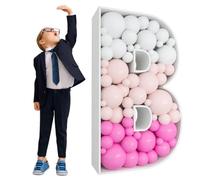 Marco de letras de mosaico de 5.2 pulgadas para globos, letra de globo floral gigante, decoración personalizable para compromisos, cumpleaños y fiestas