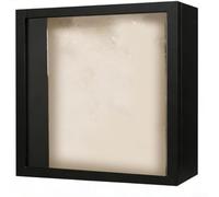 Marco de madera con cierre magnético para flores secas y especímenes de plantas, montaje en la pared, acabado rústico de grano de madera, caja de fotos profunda, color negro (negro 5 x 5 pulgadas)