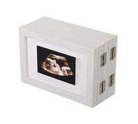 Marco De Madera Con Memoria De Crecimiento Infantil Estructura Plegable Con Base Estable Pantalla De Múltiples Imágenes Imagen Con Acabado Natural Foto De Bebé