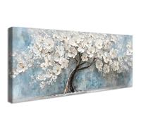 Marco de Madera Grandes Cuadros Decoracion Salon Modernos Flor Blanca Árbol de la Vida Pintura Floral Floreciente Lienzo Decorativos Pintura Imagen Cuadros Decorativos Salon Dormitorio 50x120cm