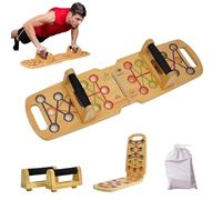 Marco de madera para flexiones, tabla de flexiones portátil, equipo de entrenamiento de fuerza plegable, músculo del pecho, músculo dorsal, músculo abdominal, bíceps braquial equipo de entrenamiento