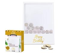 Marco de Madera para Libro de Visitas | Libro de Visitas | Boda | Cumpleaños | Evento | Viaje | Partida | Regalo | Decoración | 60 Anillos de Madera para sus Mensajes | 42x32cm | OriginalCup®