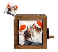 Marco de madera personalizado hecho a mano, caja de álbum de animación personalizada, regalo de Navidad conmovedor para los amantes de los perros y la familia