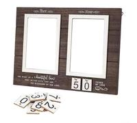 Marco de madera personalizado para mostrar dos fotos de 4 x 6 una al lado de la otra para entonces y ahora, perfecto para recuerdos de aniversario (colores oscuros)