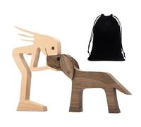 Marco de Madera Tallada para Perros y Bolsa de Almacenamiento Negra - Regalo para Dueños, Decoración del Hogar, Artesanía de Madera Flotante Creativa