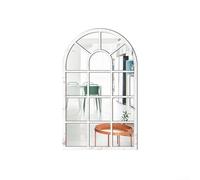 Marco de madera y adhesivo de pared de espejo acrílico en diseño de ventana de imitación para una decoración única y creativa de la habitación con función propia (blanco)