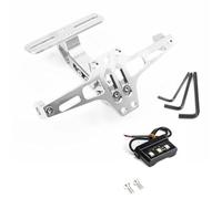 Marco de matrícula Kit eliminador de Guardabarros Limpio Trasero, Soporte para matrícula para Honda CBR1000RRR CBR1100XX CBR125 CBR125R CBR150R CBR250 CBR250R(Silver)
