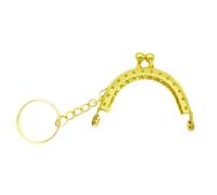 Marco de metal para bolso de mano, 5 cm, arco de metal, cierre a presión, para bolso de mano, asa de cuero, marco de costura, Gold, One Size