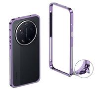 Marco de metal sin cubierta trasera compatible con Xiaomi Mi 17 Ultra Leica versión, mate sin marco, a prueba de golpes, anticaída, funda básica, protección de disipación de calor, ligero (Purple)