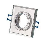 Marco de montaje rectangular para foco empotrable de cristal, marco de 90 x 90 para bombillas GU10 MR16 - 75 mm agujero de perforación foco empotrable