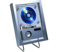 Marco de música for Pared con Reproductor de CD, Marco de Fotos Decorativo con música de 8 W, Salida Bluetooth 5.1 bidireccional, USB/AUX, Control Remoto, Altavoces y 6 Luces(Silver)