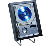 Marco de música for Pared con Reproductor de CD, Marco de Fotos Decorativo con música de 8 W, Salida Bluetooth 5.1 bidireccional, USB/AUX, Control Remoto, Altavoces y 6 Luces(Black)