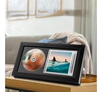 Marco de música para CD, marco de CD de madera maciza, para portadas de álbumes, varios colores, para colgar en la pared, vertical u horizontal