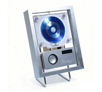 Marco de música para montaje en pared, marco de fotos decorativo y reproductor de CD con Bluetooth, salida AUX, control remoto, altavoces y 6 luces para decoración del hogar