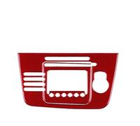 Marco de para Radio Coche Universal Consola Central para Coche con Volante a la Izquierda, Panel de CD, Marco de Fibra de Carbono Negra, Compatible con Seat Altea 2004-2008.(Red)
