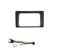 Marco de para Radio Coche Universal Marco de Radio de Coche de 9/10 Pulgadas, Panel Biselado para salpicadero, Marco de instalación, Tablero 2Din Apto para VW Bora Golf 2004-2006(FrameA Cable Set)