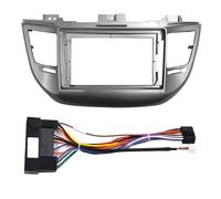 Marco de para Radio Marco para Radio Radio De Coche De 9 Pulgadas, GPS, MP5, Reproductor Estéreo, Unidad Principal 2 DIN para Hyundai para Tucson 2015-2017 KMAGE(Frame-Cord-Silver)
