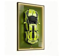 Marco de pared LED para Lego Technic 42115 Lamborghini Sián FKP 37, escaparate vertical acrílico con gancho oculto, panel trasero con efecto espejo e iluminación RGB (modelo no incluido)