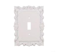 Marco de pared tallado retro, cubierta decorativa victoriana para interruptores de luz estadounidenses, elegante placa frontal de plástico impresa en 3D para uso doméstico y comercial (A)