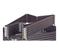 Cerco de plástico, UE 2 unidades, para europalet de 1200 x 800 mm, plegable con 6 bisagras