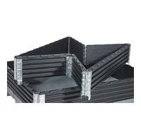 Cerco de plástico, UE 2 unidades, para palet industrial 1200 x 1000 mm, plegable, con 6 bisagras, a partir de 5 UE